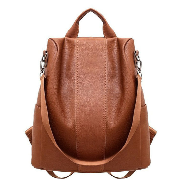 Retro PU Women's Backpack - Large Capacity & Anti-theft