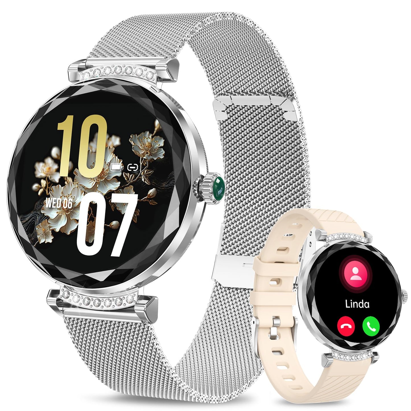 Call-Enabled Chic Silver Smartwatch for Women