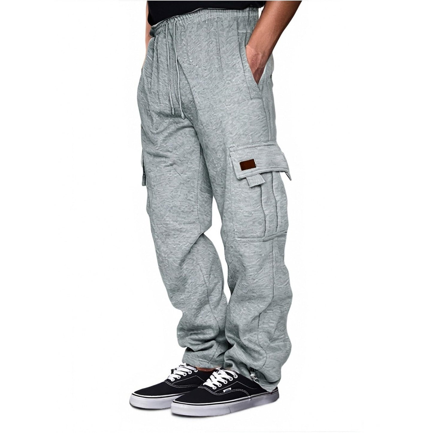 Men's Fleece Baggy Joggers with Multi-Pockets