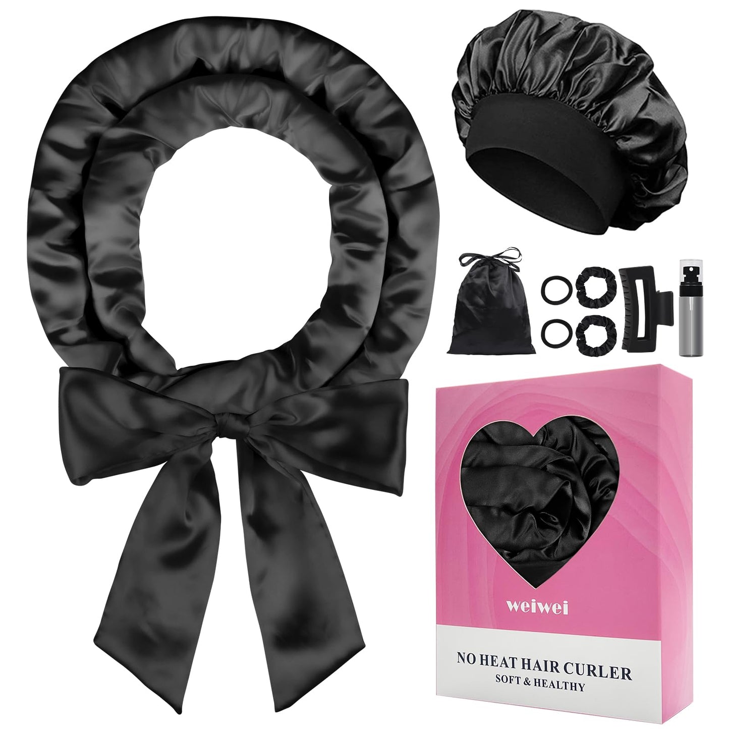 SatinSoft Heatless Curling Kit for Long Hair