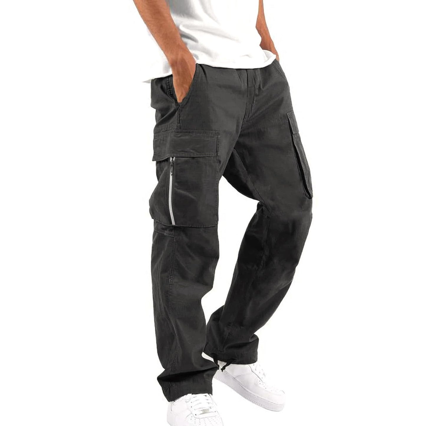 Max Comfort Men's Fleece Cargo Joggers XXL - Black