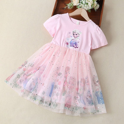 2024 Summer Girls' Princess Dress with Tulle