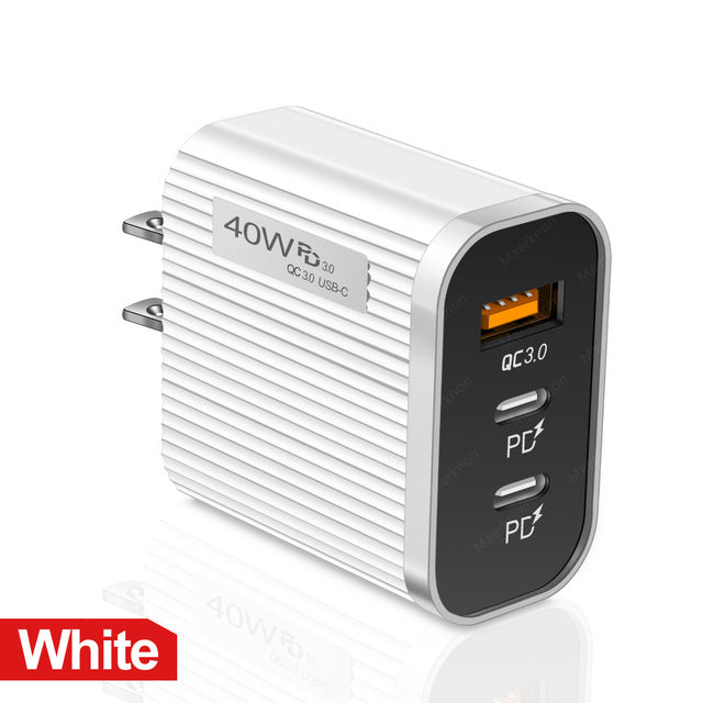 Dual PD & USB Fast Charging Adapter for Apple/Android