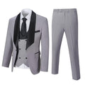 Men's Slim Fit 3-Piece Light Grey Suit
