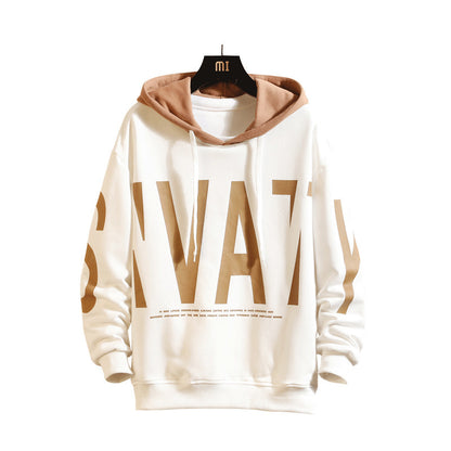 Men's Korean Style Hooded Sweatshirt with Print