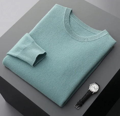 Men's Round-neck Long-sleeved Knitted Sweater