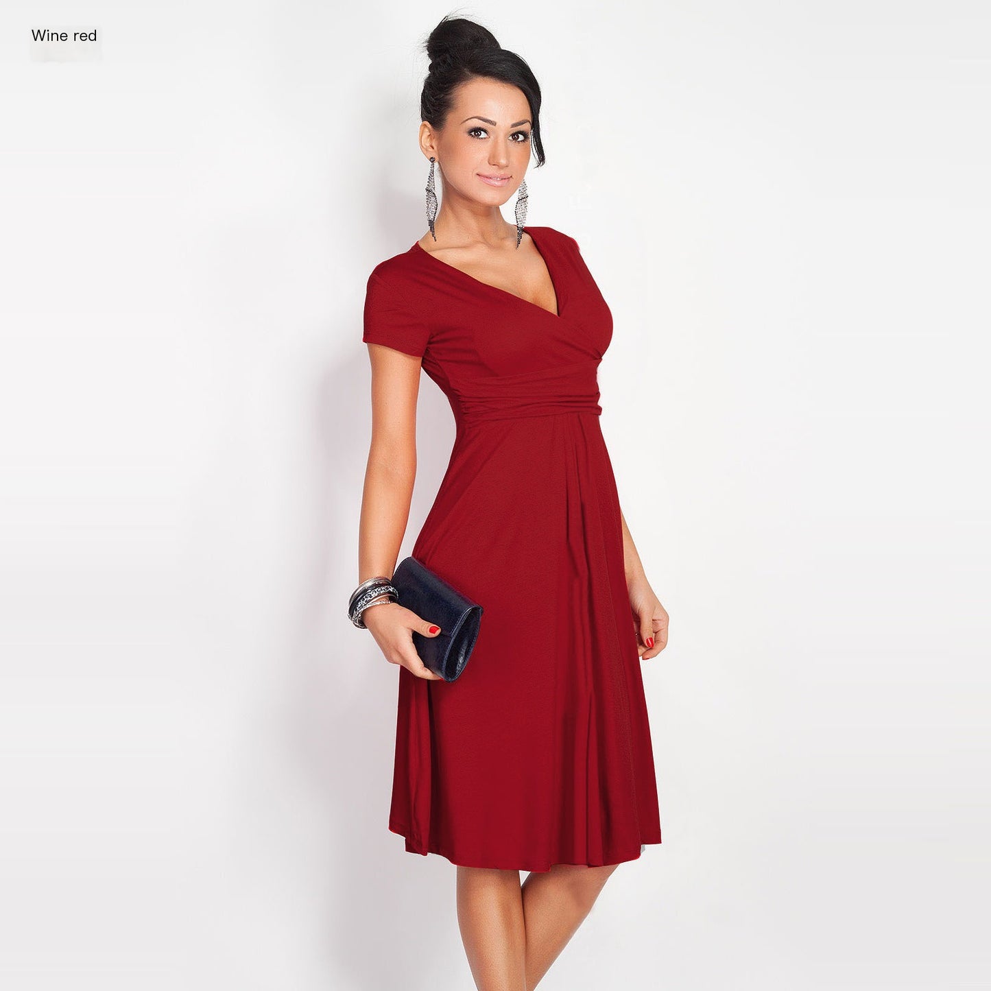 Deep V-Neck Color Block Professional Dssre