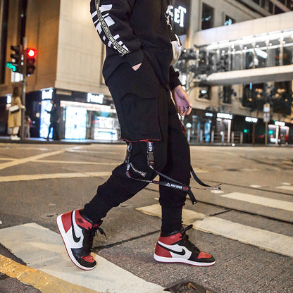 Men's Hip-Hop Cargo Pants with Tapered Cuffs