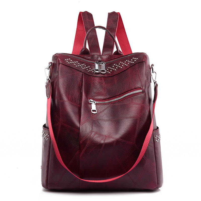 Women's Retro Casual Soft Leather Large Capacity Backpack