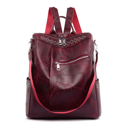 Women's Retro Casual Soft Leather Large Capacity Backpack