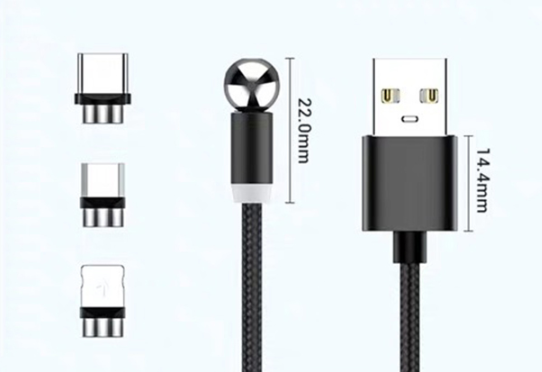 360° Magnetic Charging Cable for iPhone and Android