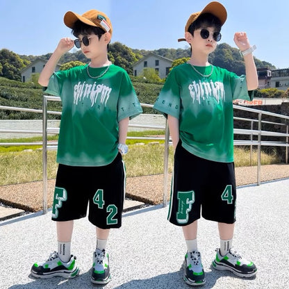 2024 Boys Summer Quick-Dry T-Shirt and Shorts Set