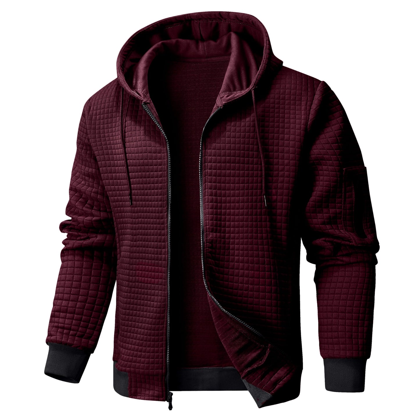 Wizoat Men's Lightweight Zip Hoodie - Red
