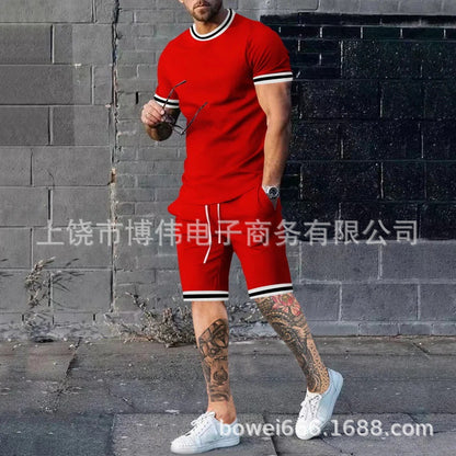 Men's 3D Printed Casual Streetwear Shorts & T-Shirt