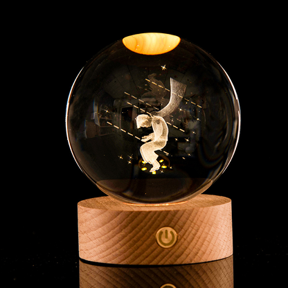 3D Laser-Etched Crystal Ball