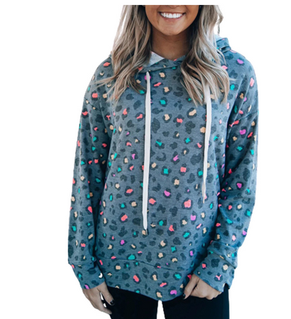 Fashionable Leopard Print Hooded Sweatshirt for Women