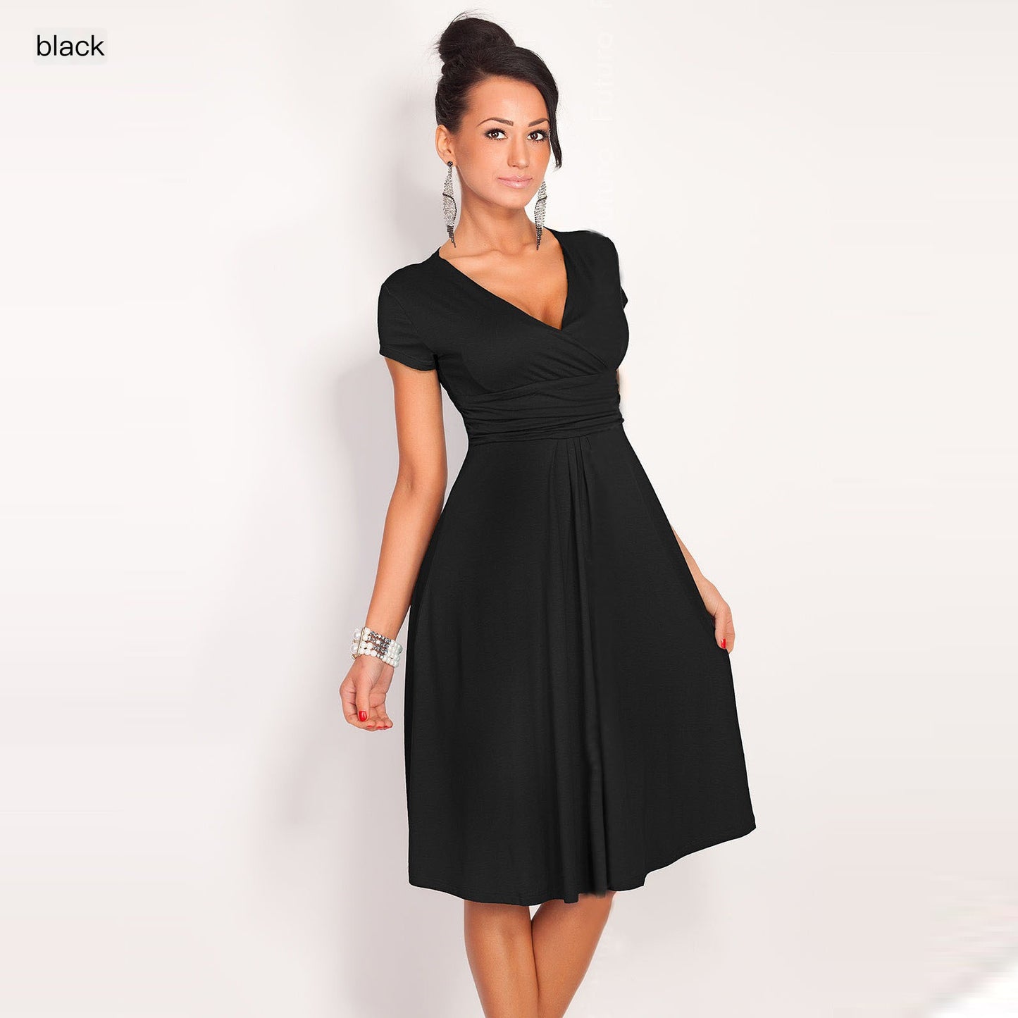 Deep V-Neck Color Block Professional Dssre