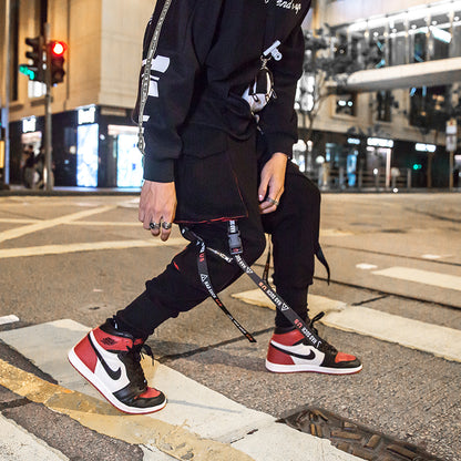 Men's Hip-Hop Cargo Pants with Tapered Cuffs