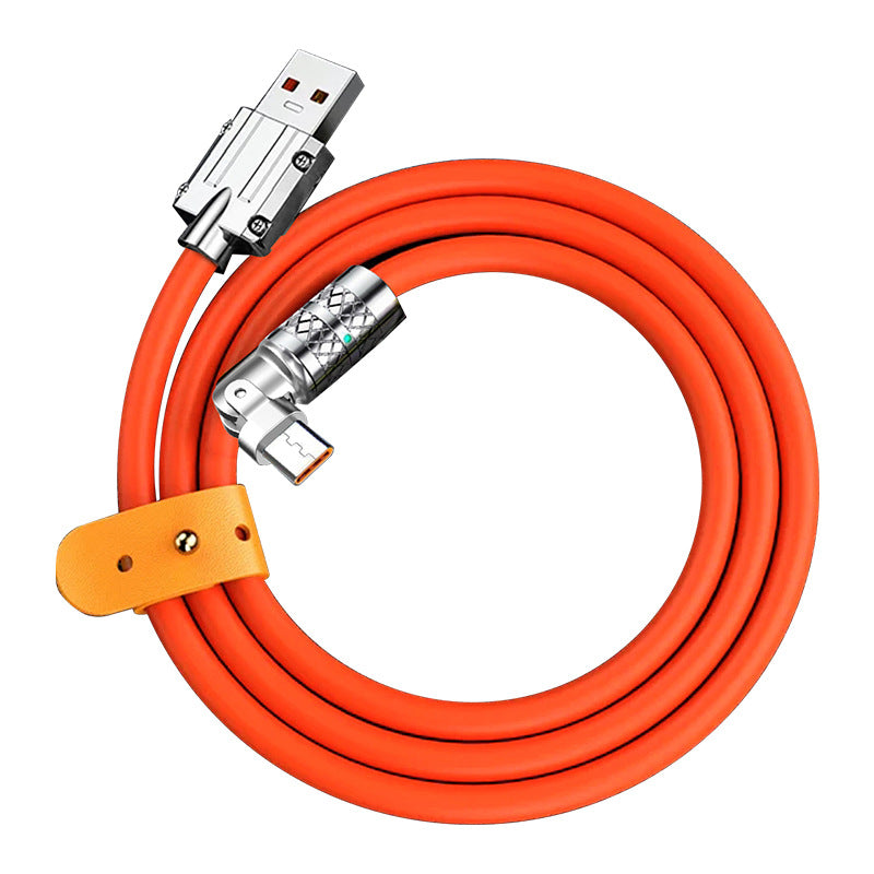 180-Degree Zinc Alloy Fast Charging Cable for Apple & Android