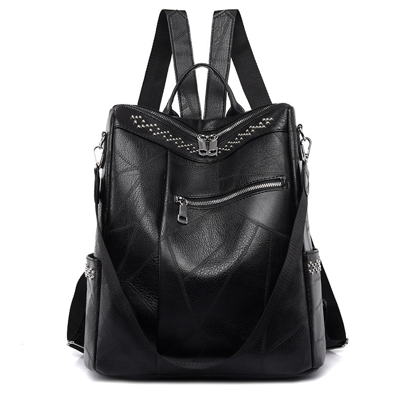 Women's Retro Casual Soft Leather Large Capacity Backpack