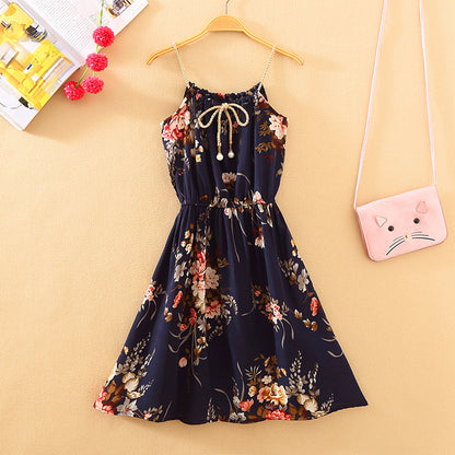 Bohemian Floral Chiffon Maxi Dress for Women