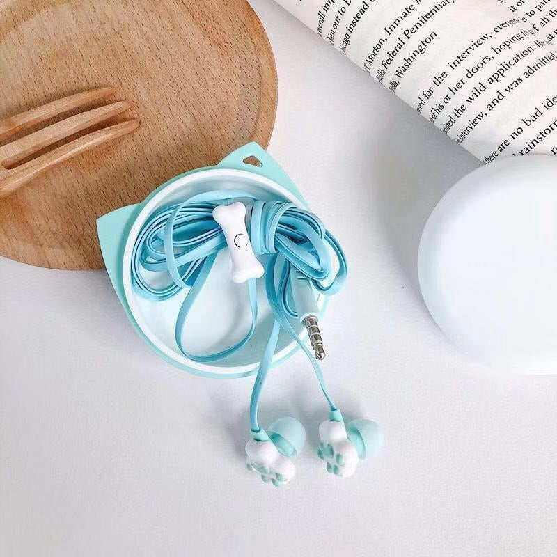 Pink Cat Claw Wired Earphones for Android with Mic
