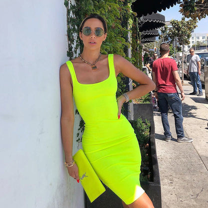 Backless Spaghetti Strap Bodycon Dress for Women