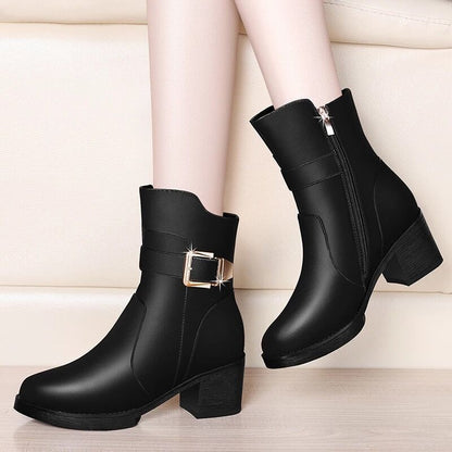 Thick Heeled Martin Boots for Autumn and Winter