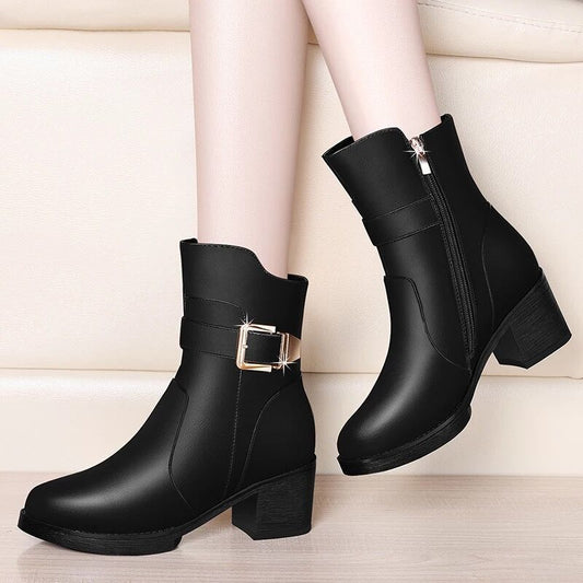 Thick Heeled Martin Boots for Autumn and Winter