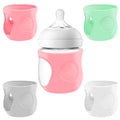 4 Pack Silicone Sleeves for Baby Bottles Protective Glass Baby Bottles Anti Breakage Baby Bottle Cover for 4oz Glass Baby Bottle Food-Grade Silicone