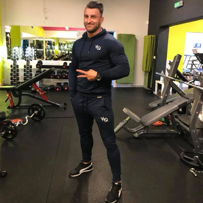 Men's Pullover Sports Hoodie for Autumn Fitness Wear