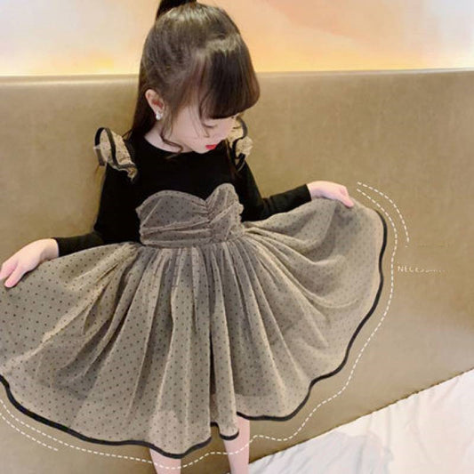 Children's Long-Sleeved Skirt Dress in Western Style