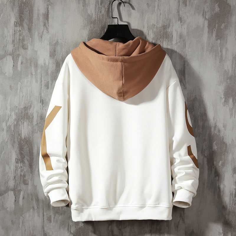 Men's Korean Style Hooded Sweatshirt with Print
