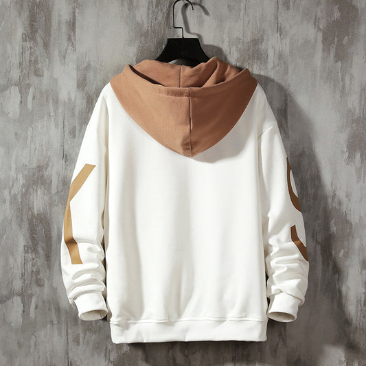 Men's Korean Style Hooded Sweatshirt with Print