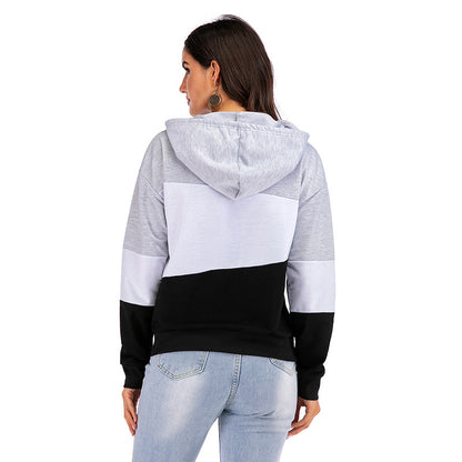 Color Block Hooded Sweatshirt for Women (2026 Fall/Winter)