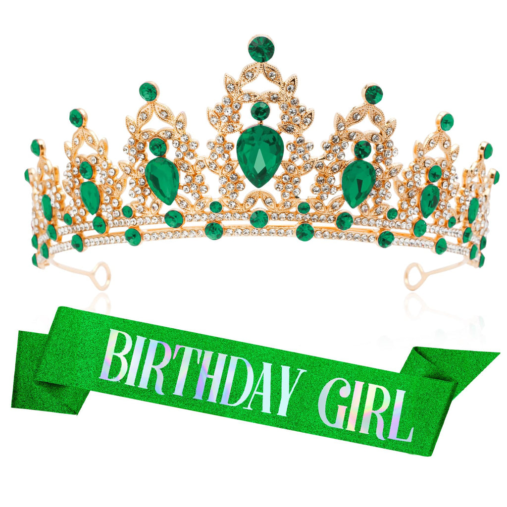 Birthday Queen Tiara and Glitter Sash Set