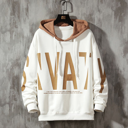 Men's Korean Style Hooded Sweatshirt with Print
