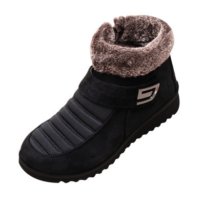 Beijing Cloth Shoes with Fleece Flat Short Boots