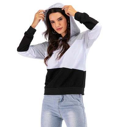 Color Block Hooded Sweatshirt for Women (2026 Fall/Winter)
