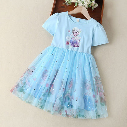 2024 Summer Girls' Princess Dress with Tulle