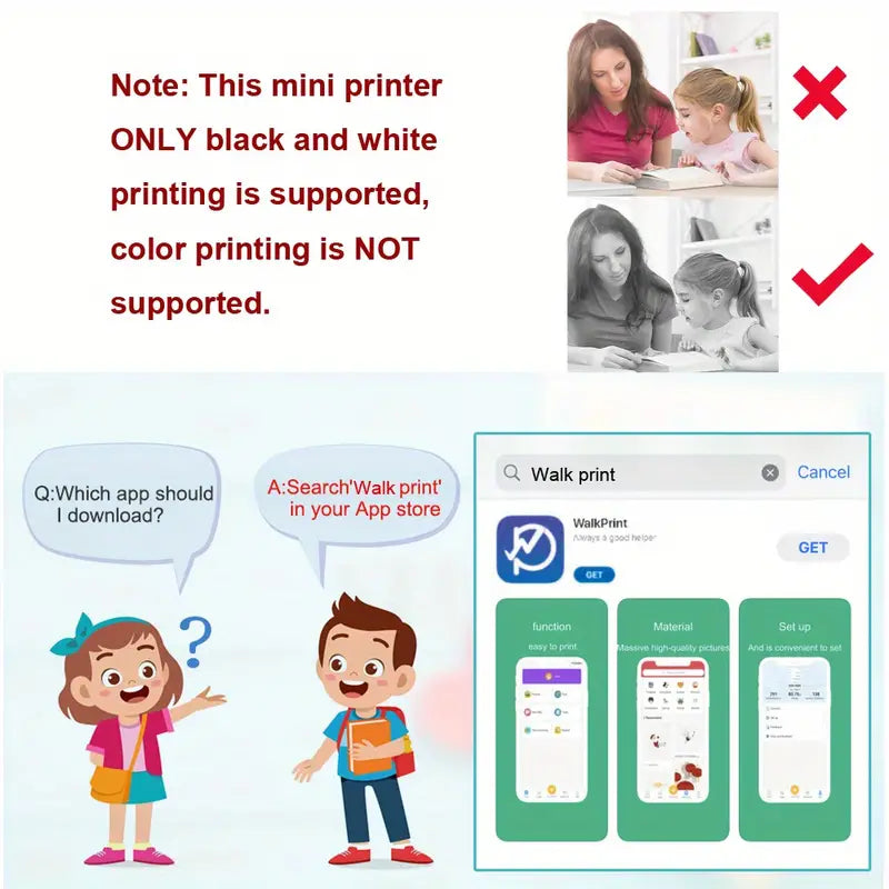 Mini Portable Thermal Photo Printer for iPhone/Android