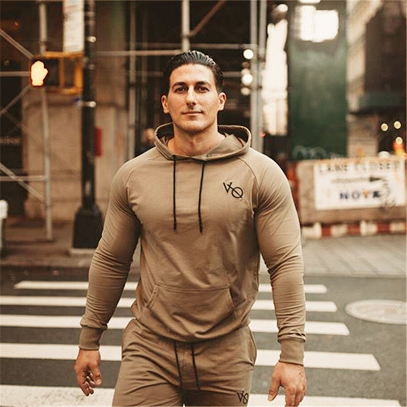 Men's Pullover Sports Hoodie for Autumn Fitness Wear