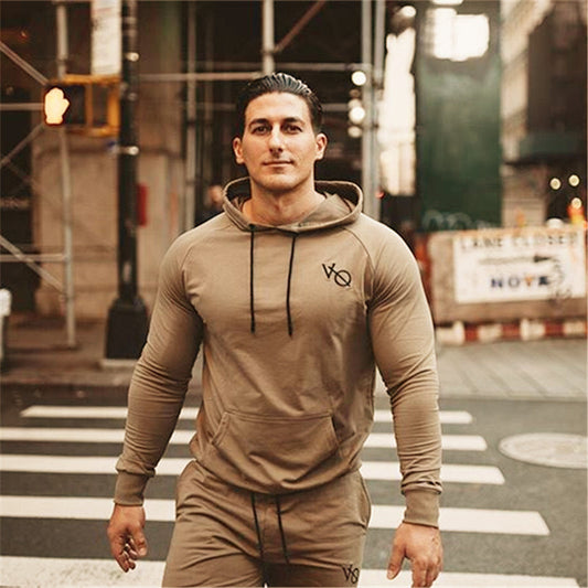 Men's Pullover Sports Hoodie for Autumn Fitness Wear