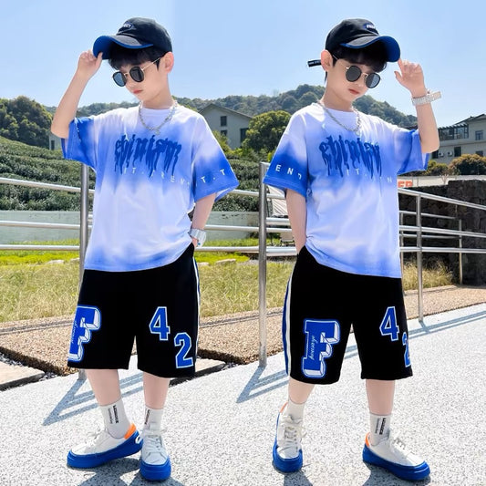 2024 Boys Summer Quick-Dry T-Shirt and Shorts Set