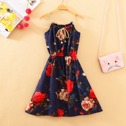Bohemian Floral Chiffon Maxi Dress for Women