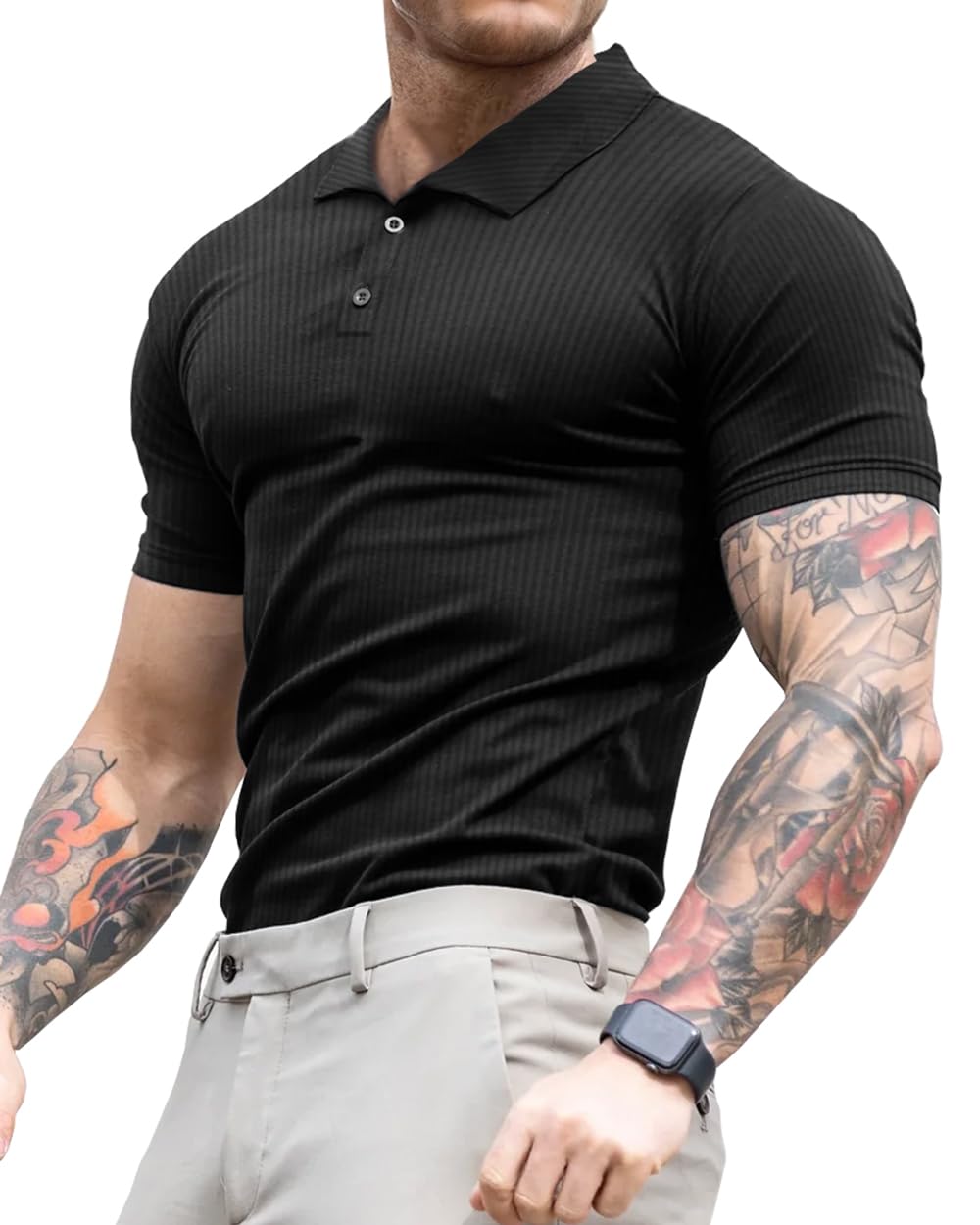 FlexRidge Men's Slim Muscle Polo Tops