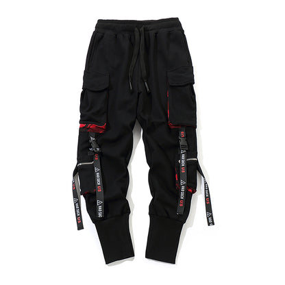 Men's Hip-Hop Cargo Pants with Tapered Cuffs