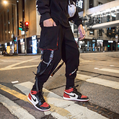 Men's Hip-Hop Cargo Pants with Tapered Cuffs