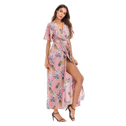 2022 Summer Women's Floral V-Neck Maxi Dress