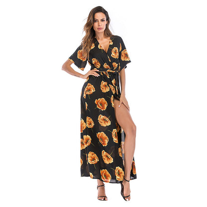 2022 Summer Women's Floral V-Neck Maxi Dress
